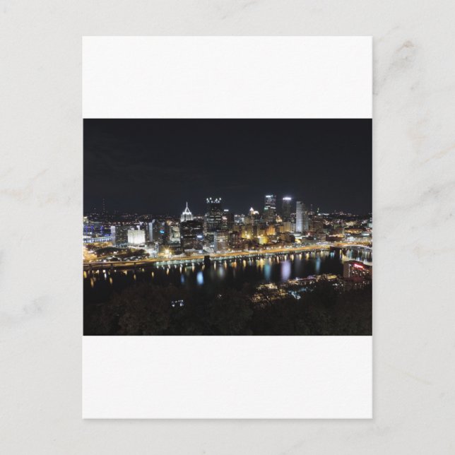Pittsburgh skyline at night from Mount Washington Postcard (Front)