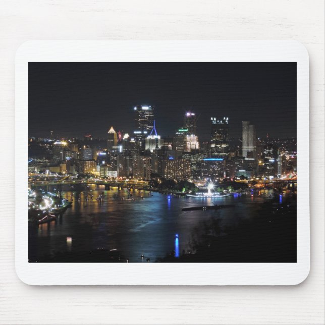 Pittsburgh Skyline at Night Mouse Pad (Front)