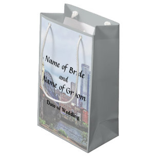 Pittsburgh Skyline By Smithfield St Bridge Small Gift Bag