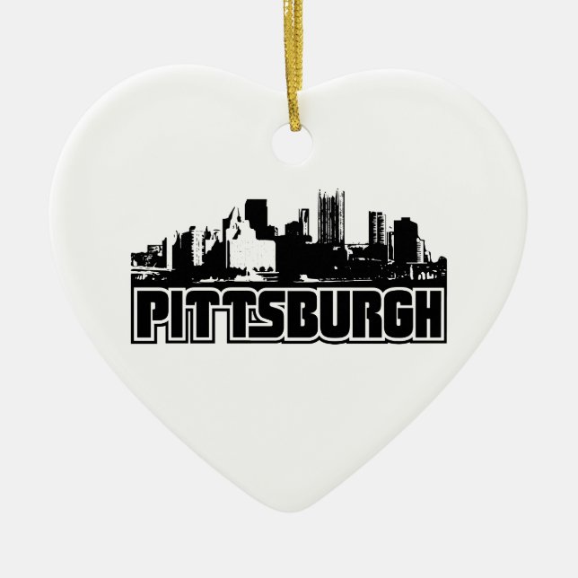 Pittsburgh Skyline Ceramic Ornament (Front)