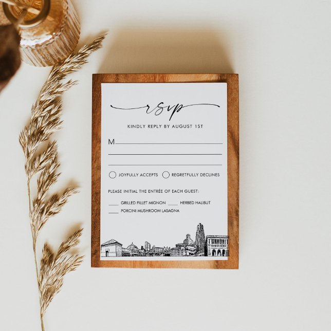 Pittsburgh Skyline City Wedding RSVP Response Card (Creator Uploaded)