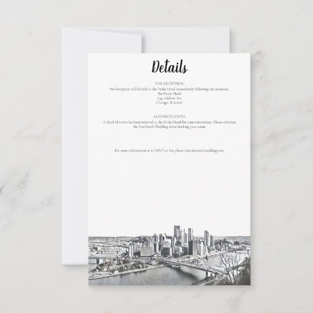 Pittsburgh Skyline Details Card (Front)