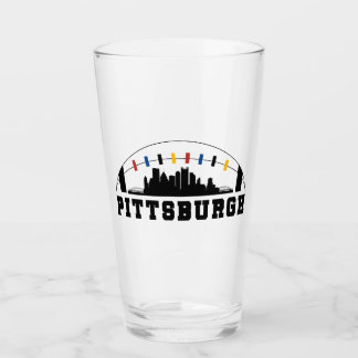 Pittsburgh Skyline Football Glass
