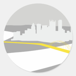 Pittsburgh skyline graphic classic round sticker