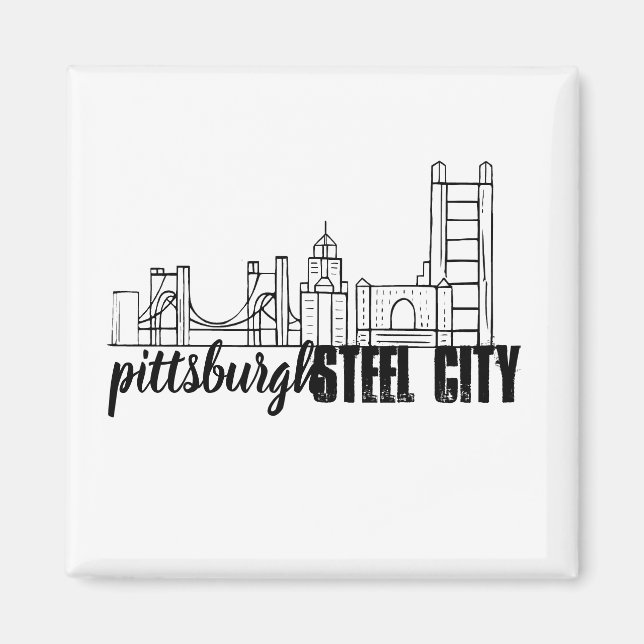 Pittsburgh Skyline Magnet (Front)
