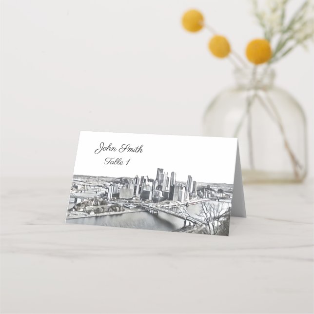 Pittsburgh Skyline Place Cards (Front)