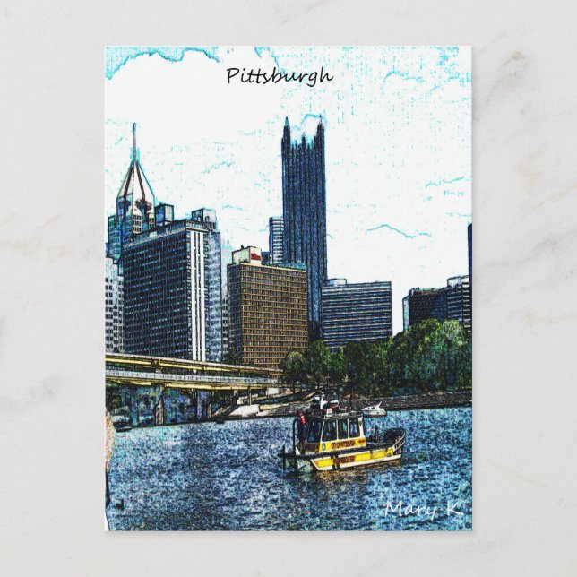 Pittsburgh Skyline Postcard (Front)