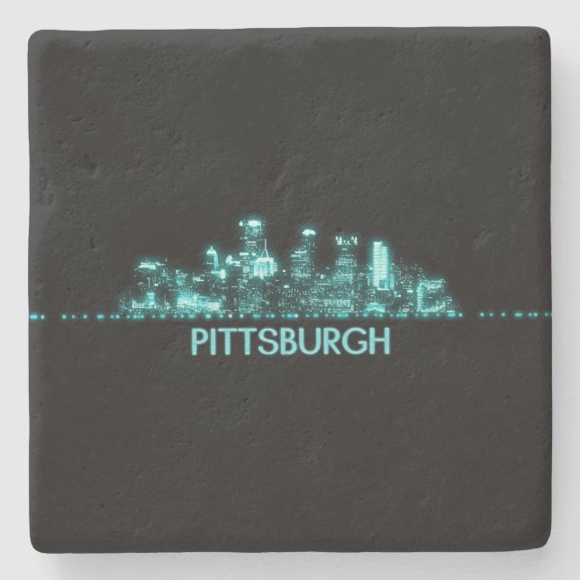 Pittsburgh Skyline Stone Coaster (Front)