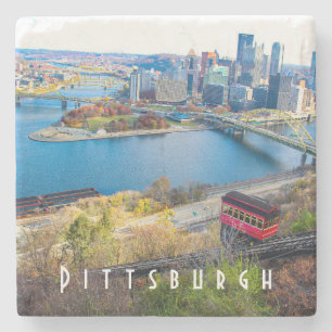 Pittsburgh Skyline Stone Coaster