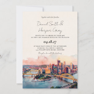Pittsburgh Skyline Wedding Invitation