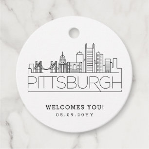 Pittsburgh Skyline Wedding Welcome Favour Favour Favour Tags