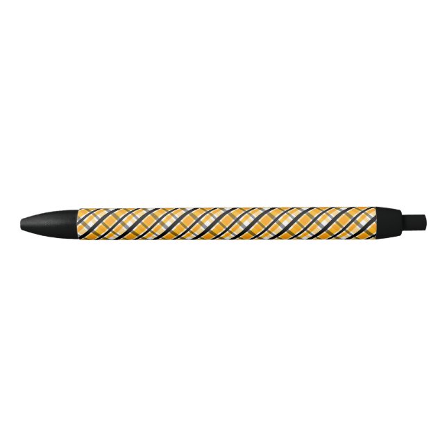Pittsburgh Sports Fan Yellow Gold Black Plaid Ink Pen (Front)