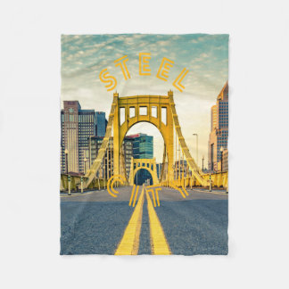 Pittsburgh Steel City Skyline 412 Pennsylvania Can Fleece Blanket