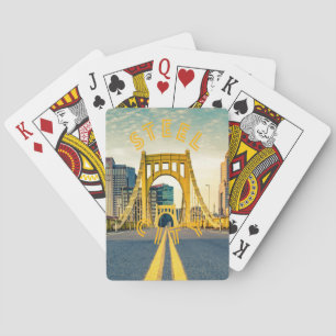 Pittsburgh Steel City Skyline 412 Pennsylvania Can Playing Cards