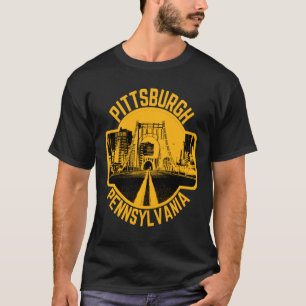 Pittsburgh Steel City Skyline Bridge Pennsylvania  T-Shirt