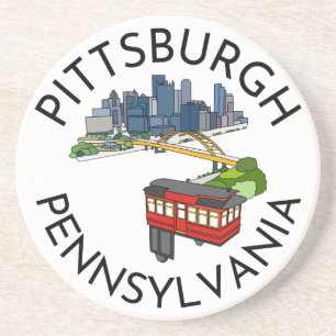 Pittsburgh Steel City Skyline Incline Pennsylvania Coaster