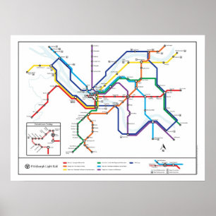Pittsburgh Transit Map Poster