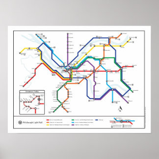 Pittsburgh Transit Map Poster