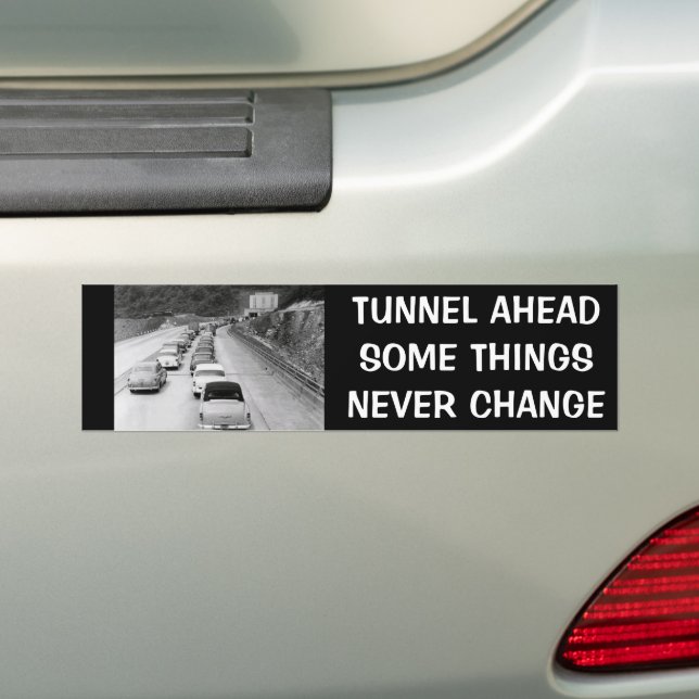 PITTSBURGH TUNNEL HUMOR BUMPER STICKER (On Car)