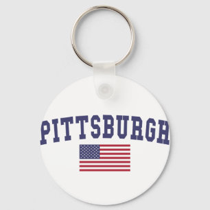 Pittsburgh US Flag Key Ring