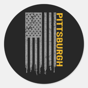 Pittsburgh Usa Flag Patriotic American From Pittsb Classic Round Sticker