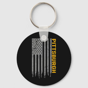 Pittsburgh Usa Flag Patriotic American From Pittsb Key Ring