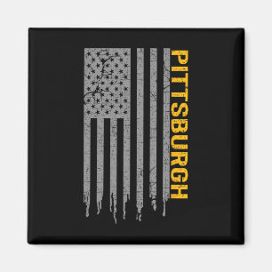 Pittsburgh Usa Flag Patriotic American From Pittsb Magnet