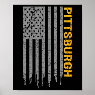Pittsburgh Usa Flag Patriotic American From Pittsb Poster