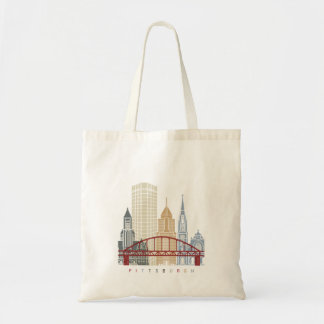 Pittsburgh V2 skyline poster Tote Bag