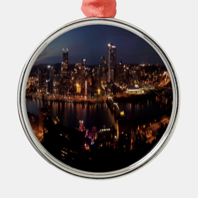 Pittsburgh via Monongahela Incline Metal Ornament (Front)