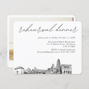 Pittsburgh Wedding Elegant Rehearsal Dinner Enclosure Card