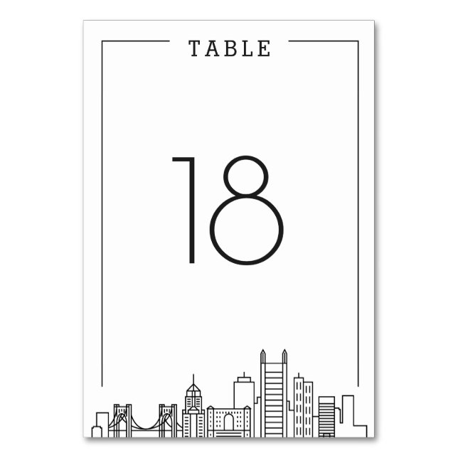 Pittsburgh Wedding | Table Number (Front)