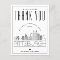 Pittsburgh Wedding | Thanks for Coming! Postcard