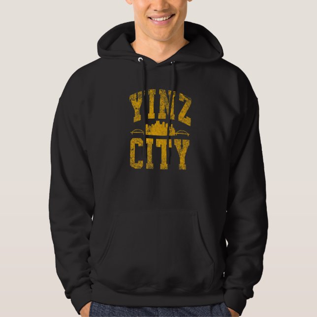 Pittsburgh Yinz  Yinzer Steel City Skyline 412 Hom Hoodie (Front)