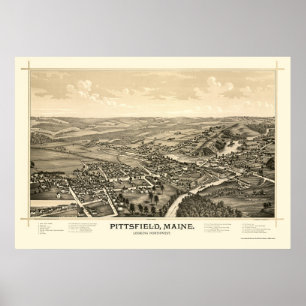Pittsfield, ME Panoramic Map - 1889 Poster