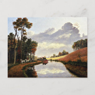 Pittsford on the Erie Canal painting Postcard