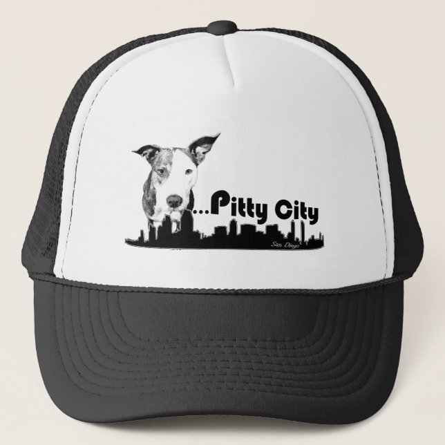Pitty City PitBull Terrier Staffordshire San Diego Trucker Hat (Front)