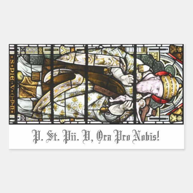 Pius V sticker (for Candle veneration) (Front)