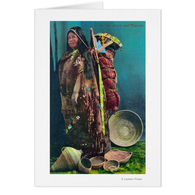 Piuta Native Mother and Child in a Papoose (Front)