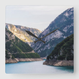 Piva river canyon in the northern Montenegro. Square Wall Clock
