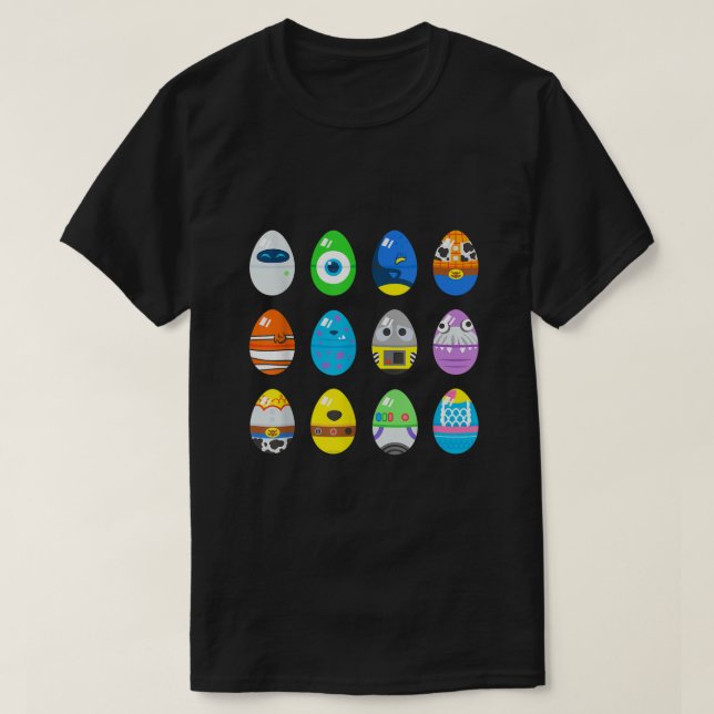 Pixar Classic Character Easter Eggs T-Shirt (Design Front)