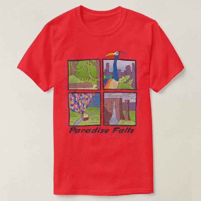 Pixar Up Paradise Falls Summer Camp Squares  T-Shirt (Design Front)