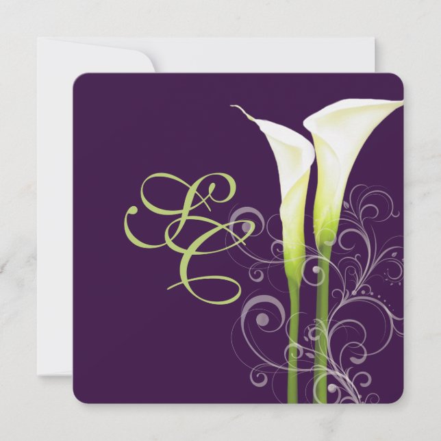 PixDezin calla lilies/DIY background Invitation (Front)