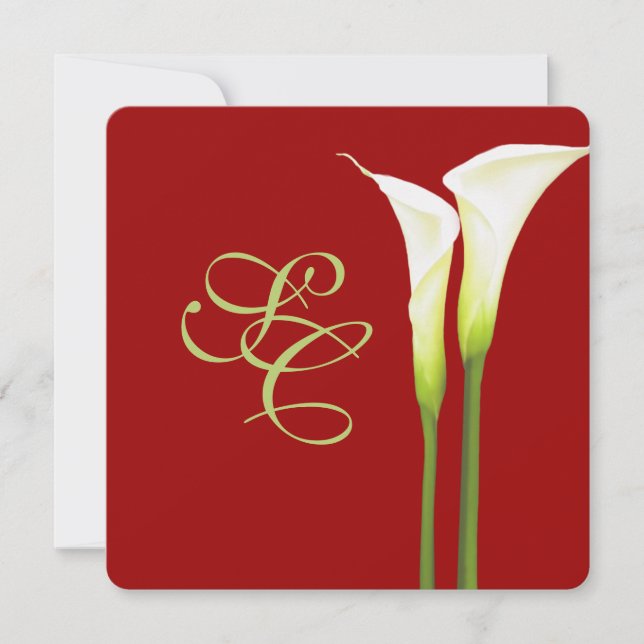 PixDezin calla lilies/DIY background Invitation (Front)
