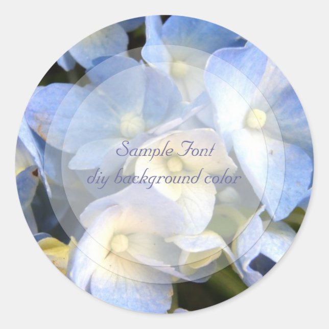 PixDezine blue hydrangea/DIY background colour Classic Round Sticker (Front)