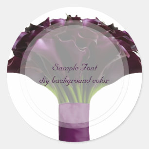 PixDezine burgundy calla/DIY background colour Classic Round Sticker