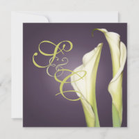 PixDezine Calla lilies+plum, wedding Invitations