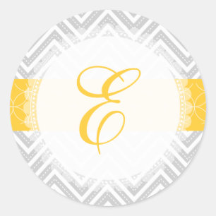 PixDezine chevron/monogram/diy colours Classic Round Sticker
