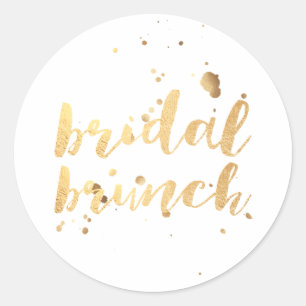 PixDezine dazzled faux gold/bridal brunch Classic Round Sticker