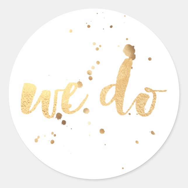 PixDezine dazzled faux gold/we do Classic Round Sticker (Front)